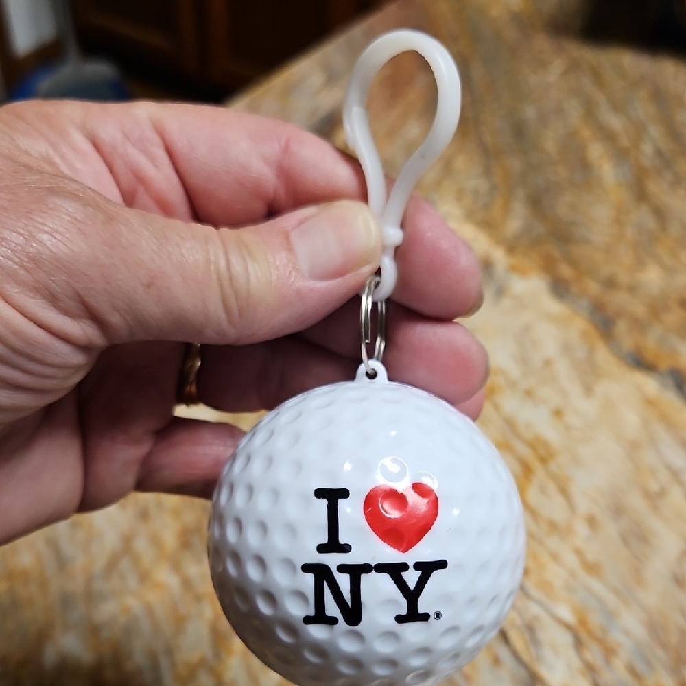 I Love NY Golf Ball Keychain Souvenir